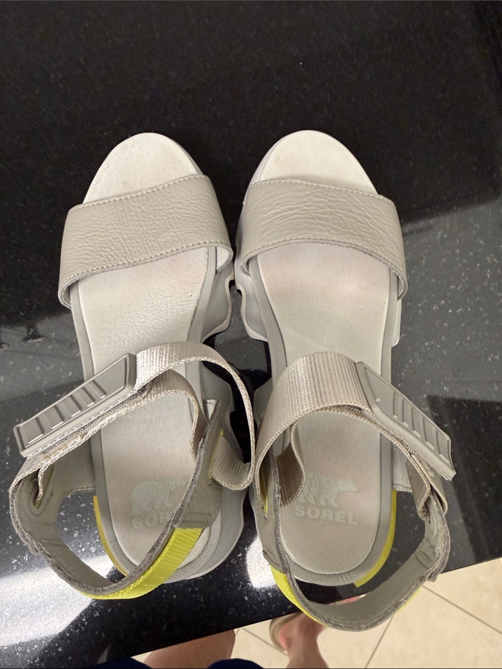 Sorel Leather Sport Sandals with Neon Accent - Picture 2 of 8